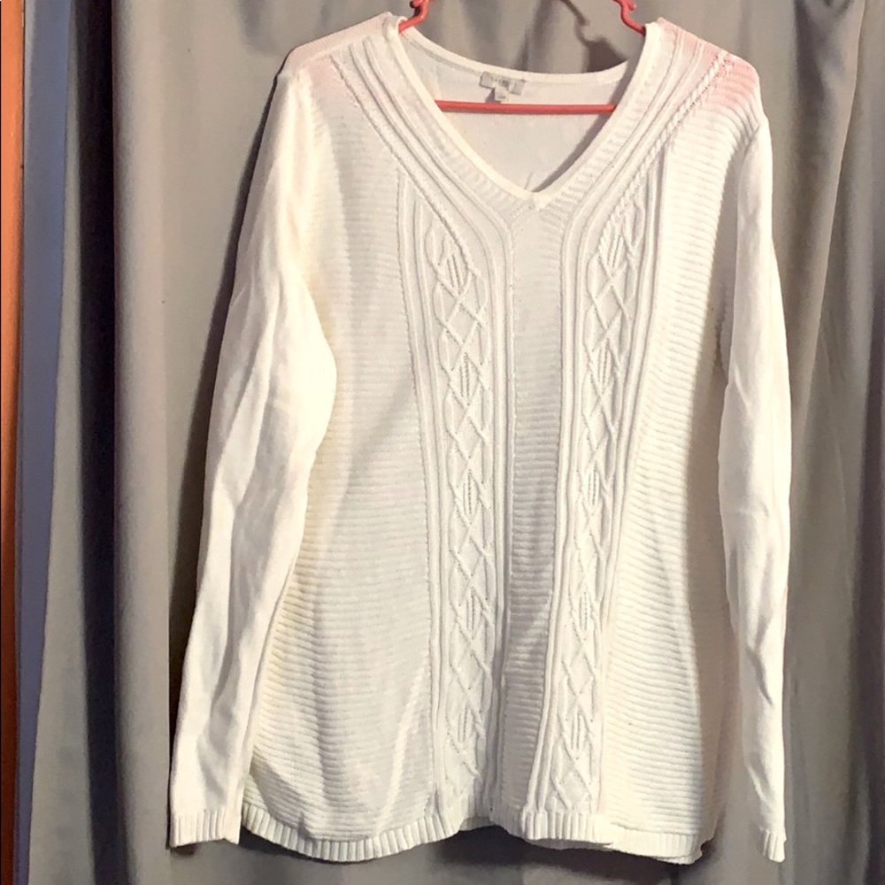 Cream V-Neck Sweater